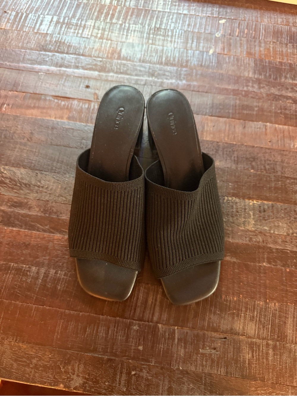 Quince Black Ribbed Slip-On Mules, Jamie Mizrahi Collab